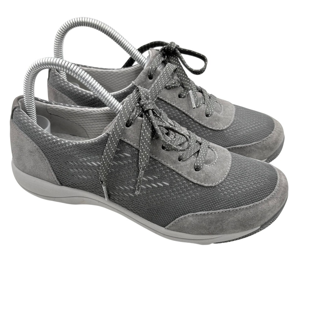 Dansko Walking Sneaker Women 37 US 6.5-7 Grey Mesh Suede Comfort Support Balance